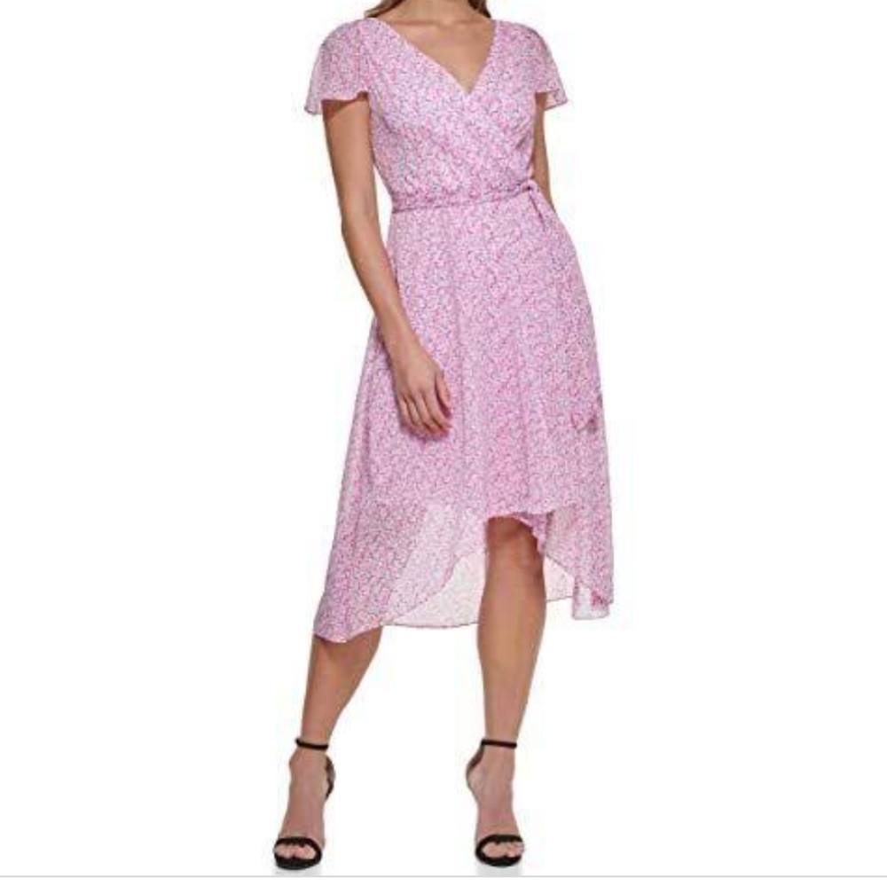 DKNY Faux- Wrap Midi Dress - Size 12